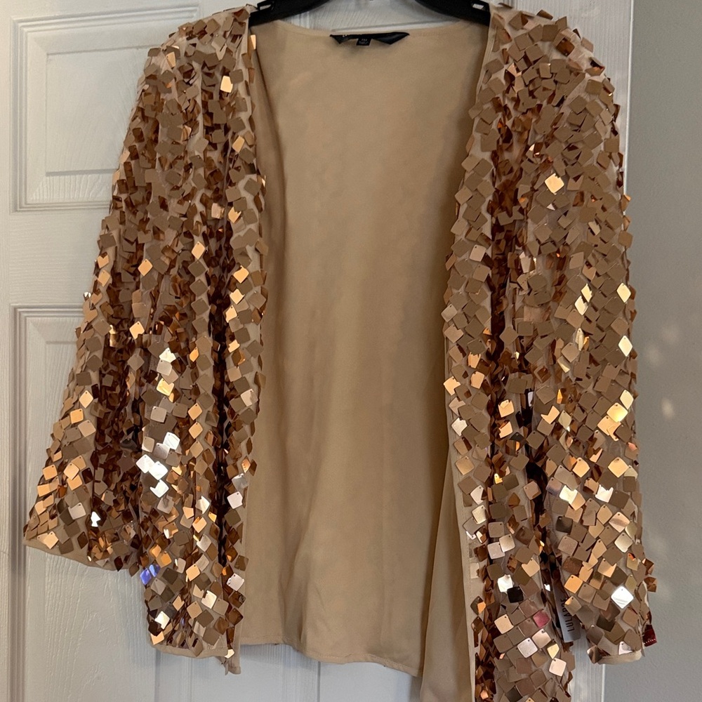 LuLaRoe Elegant Gold Jacket